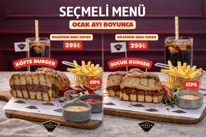 OCAK AYI KAMPANYASI SEÇMELİ KÖFTE/SUCUK BURGER MENÜ